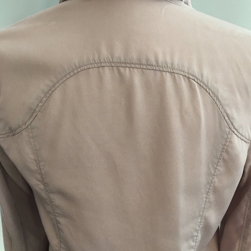 Express Taupe Drape Front Open Light Jacket - image 6